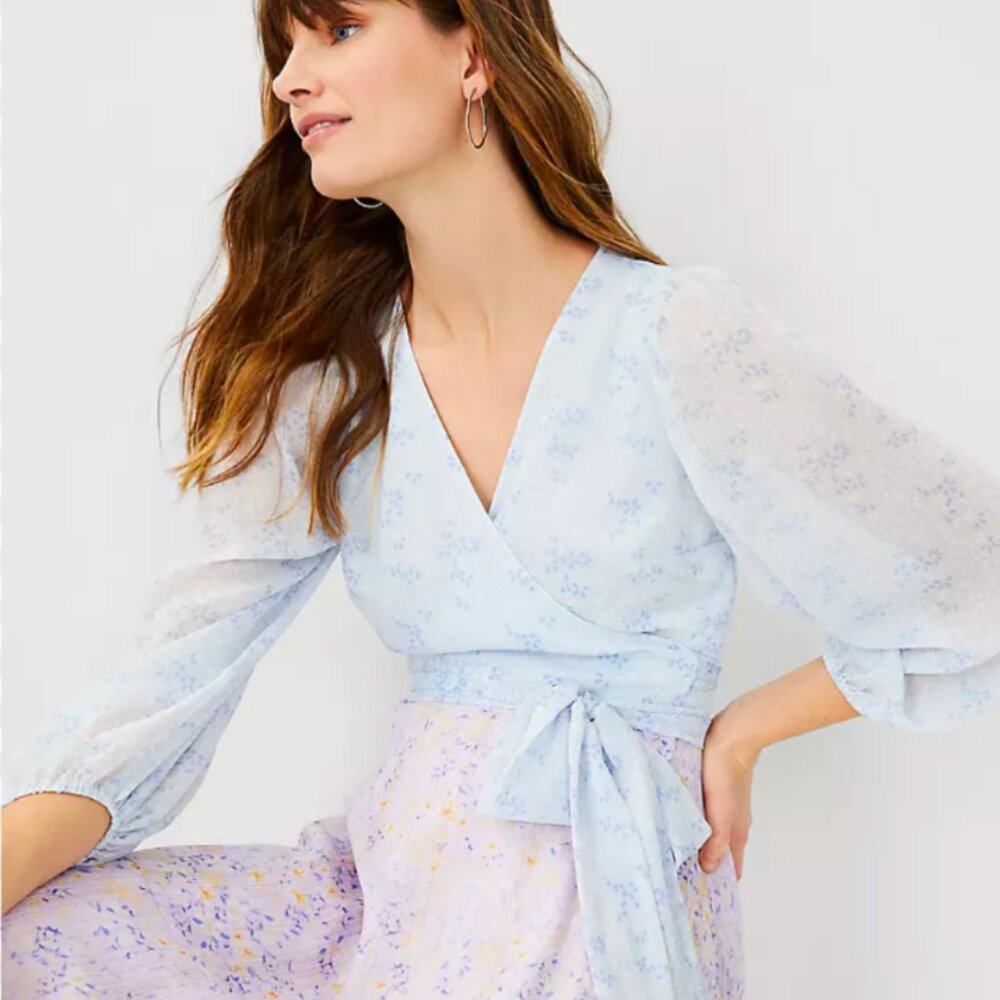 Ann Taylor Floral Wrap Dress